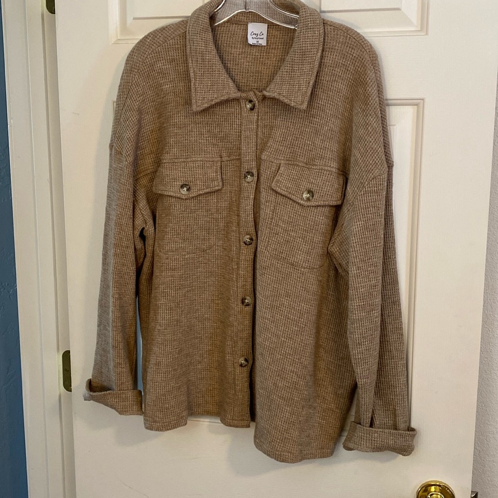Cozy Co., 1X, comfy , casual jacket/cardigan
Taupe
